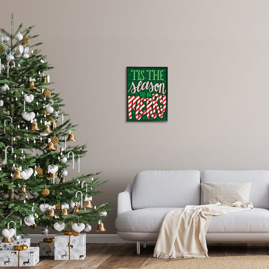 Stupell Industries Tis The Season To Be Merry Patterned Framed Giclee Art